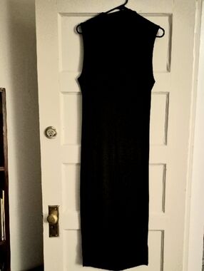 Cider Sexy Slinky Sleek Bodycon Black Ribbed Dress XL